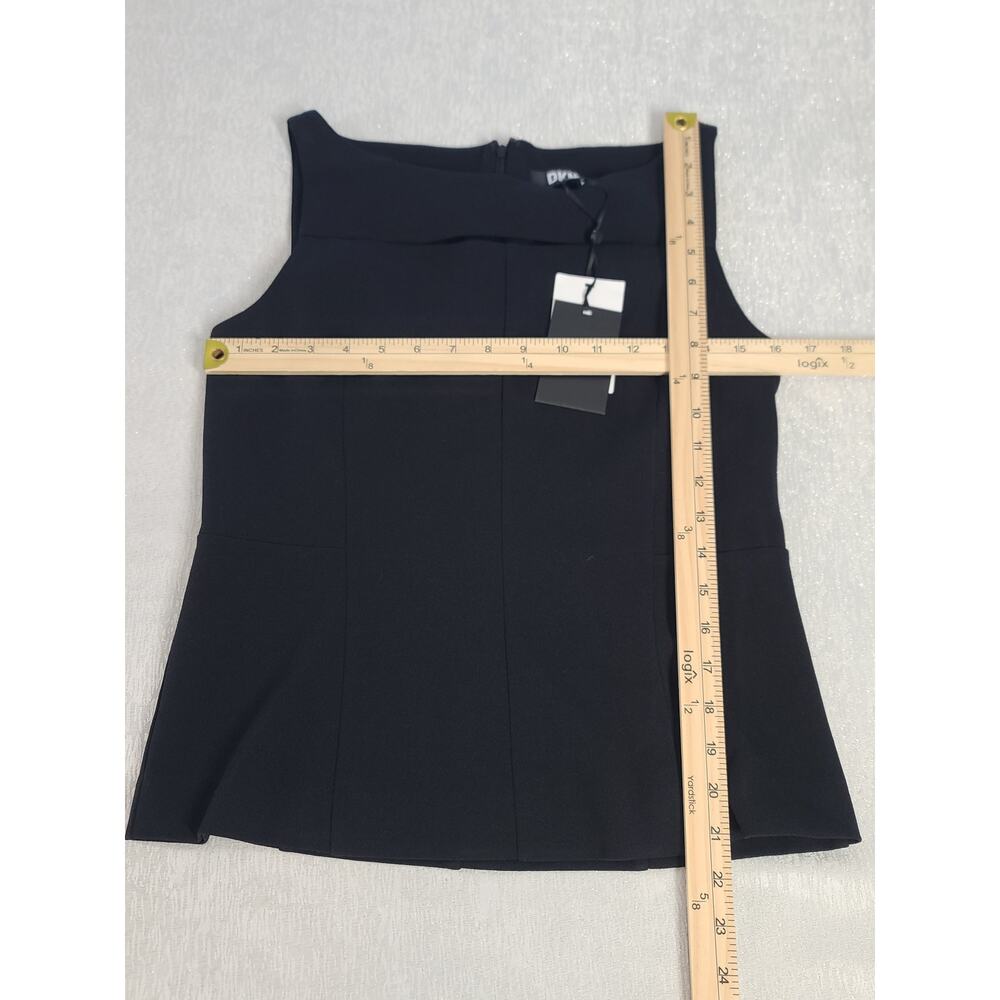 DKNY women's sleveless cut-out peplum top black Size Small Matrix minimalist - Picture 5 of 8